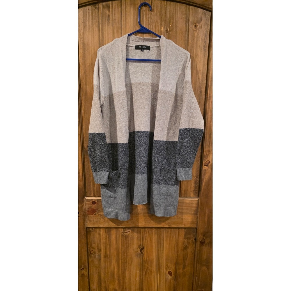 Chloe & Jasmine Cardigan Sweater Womens S Multicolor‎ Colorblock Open Front